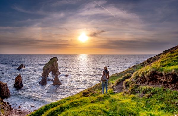 A photo of Crohy Head Sea Arch Breeches during sunset.
